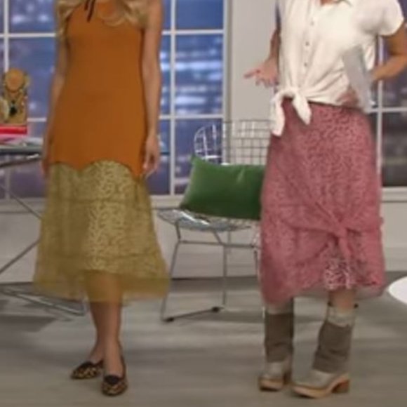 NWT LOGO by Lori Goldstein 2-Layer Midi Skirt 3X - Picture 3 of 11